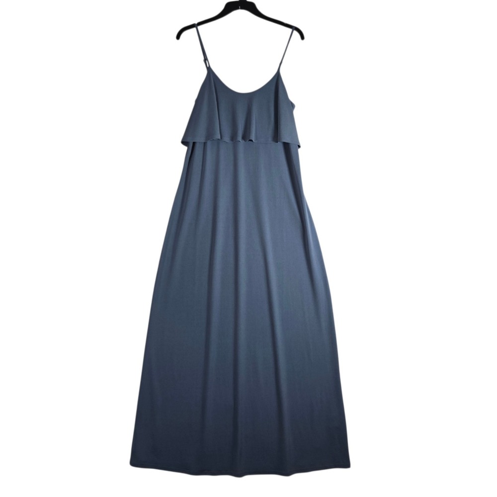 Express Maxi Dress Womens size Small Solid Blue Stretch Knit Sleeveless